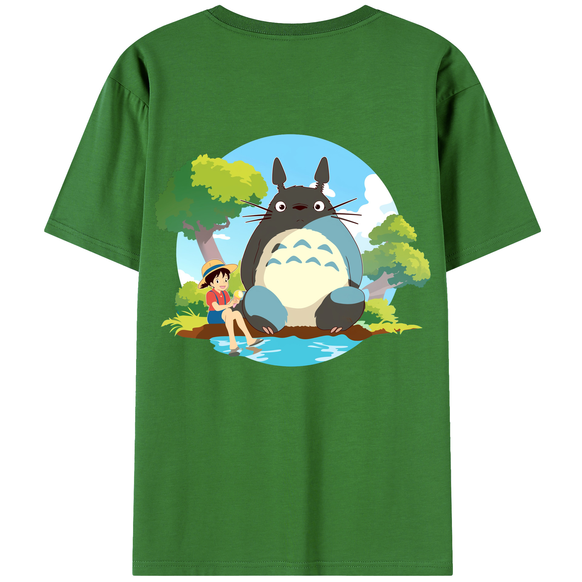 （画像用） となりのトトロ 草壁メイ 草壁サツキ My Neighbor Totoro Satsuki Kusakabe Mei Kusakabe レディース半袖Tシャツ(バックプリント)
